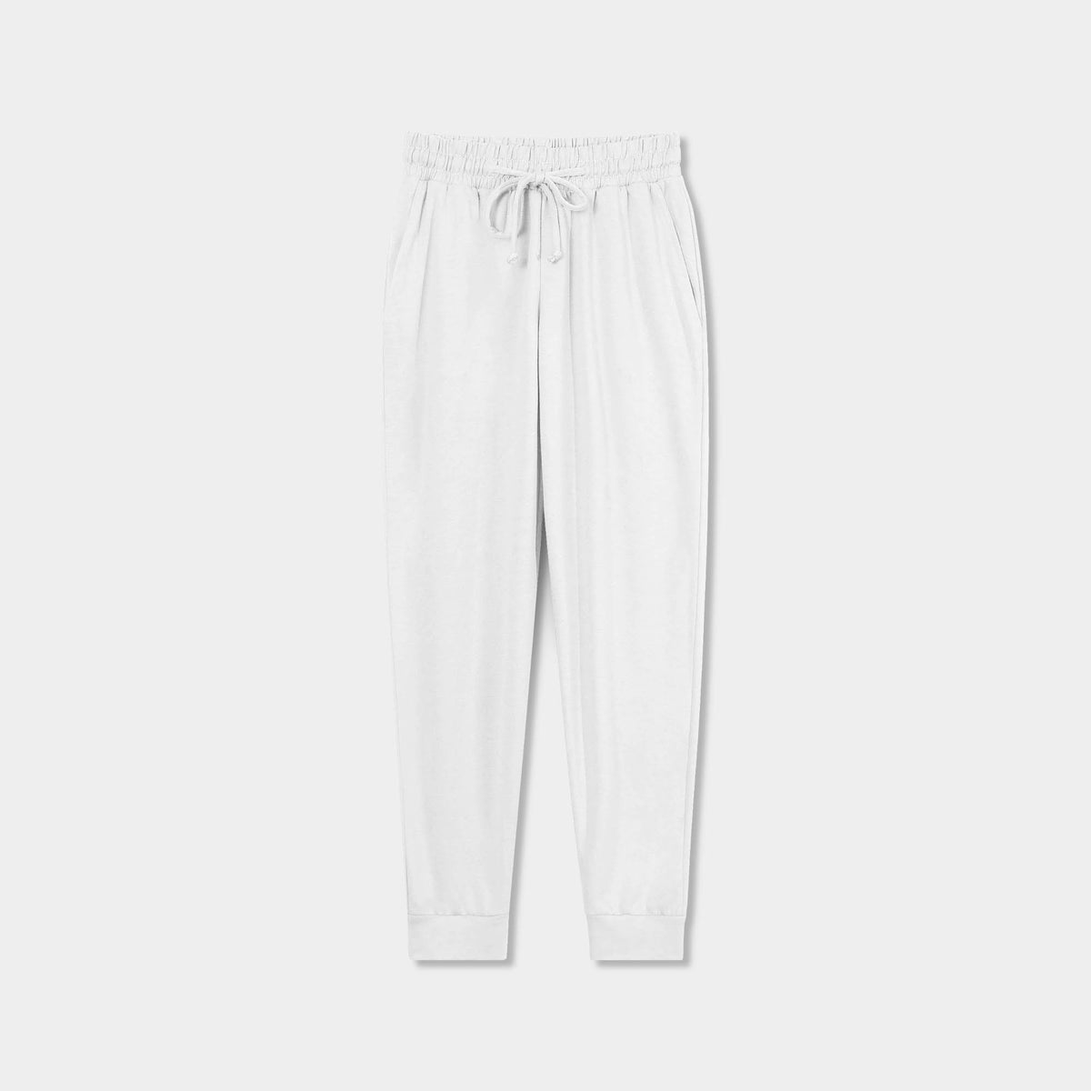 Women’s Lightweight French Terry Joggers in joggers_sweatpants_joggers for women_jogging pants_track pants_sweatpants women_pink sweatpants_jogging pants women_White - Hat and Beyo
