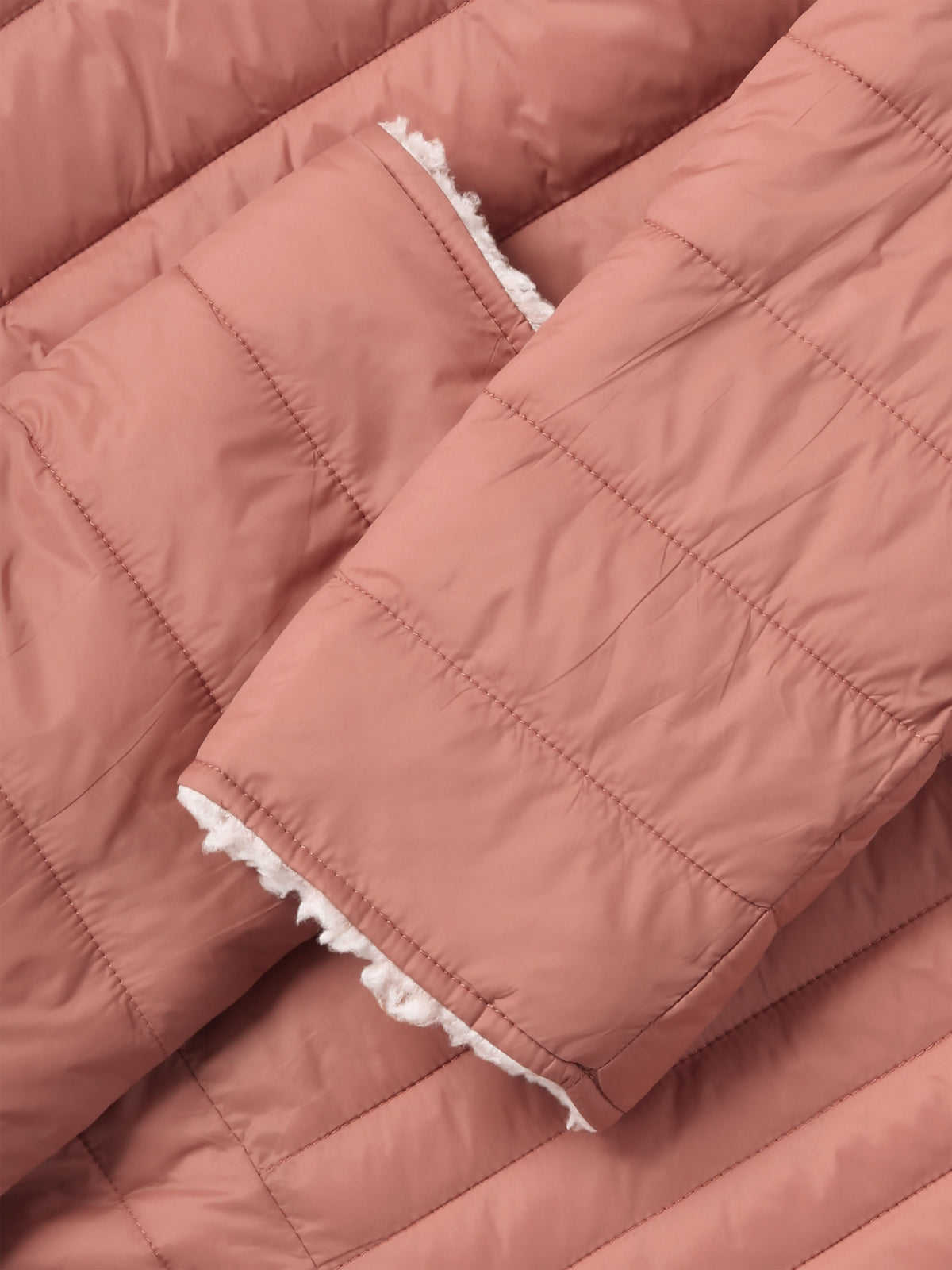 Women’s Reversible Sherpa Fleece Puffer Hooded Jacket in ladies_reversible_jacket_hood_fleece_white_puffer_with_fur_black_collection_water_resistance_off_white_synthetic_alternativ
