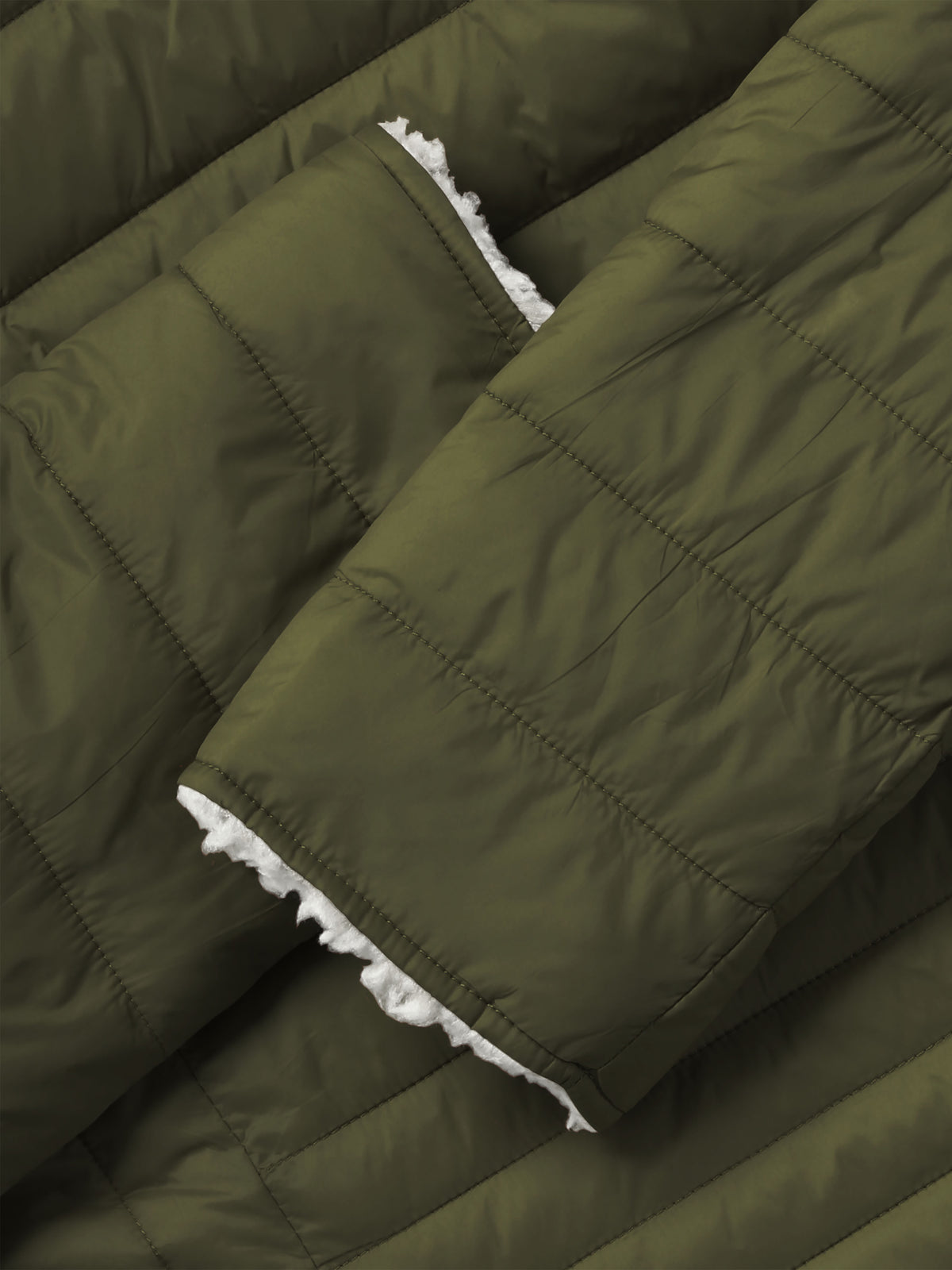 Women’s Reversible Sherpa Fleece Puffer Hooded Jacket in ladies_reversible_jacket_hood_fleece_white_puffer_with_fur_black_collection_water_resistance_off_white_synthetic_alternativ