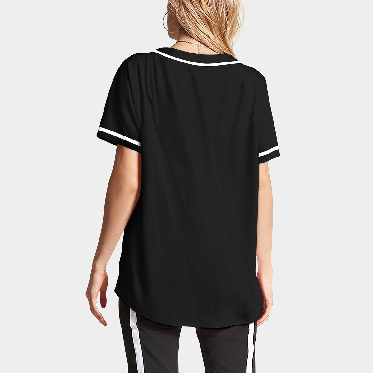 Women’s Baseball Striped Button Down Jersey in mlb shops_baseball jersey_mlb store_mlb jerseys_cheap baseball jerseys_cheap mlb jerseys_baseball jersey shirts_black baseball jersey