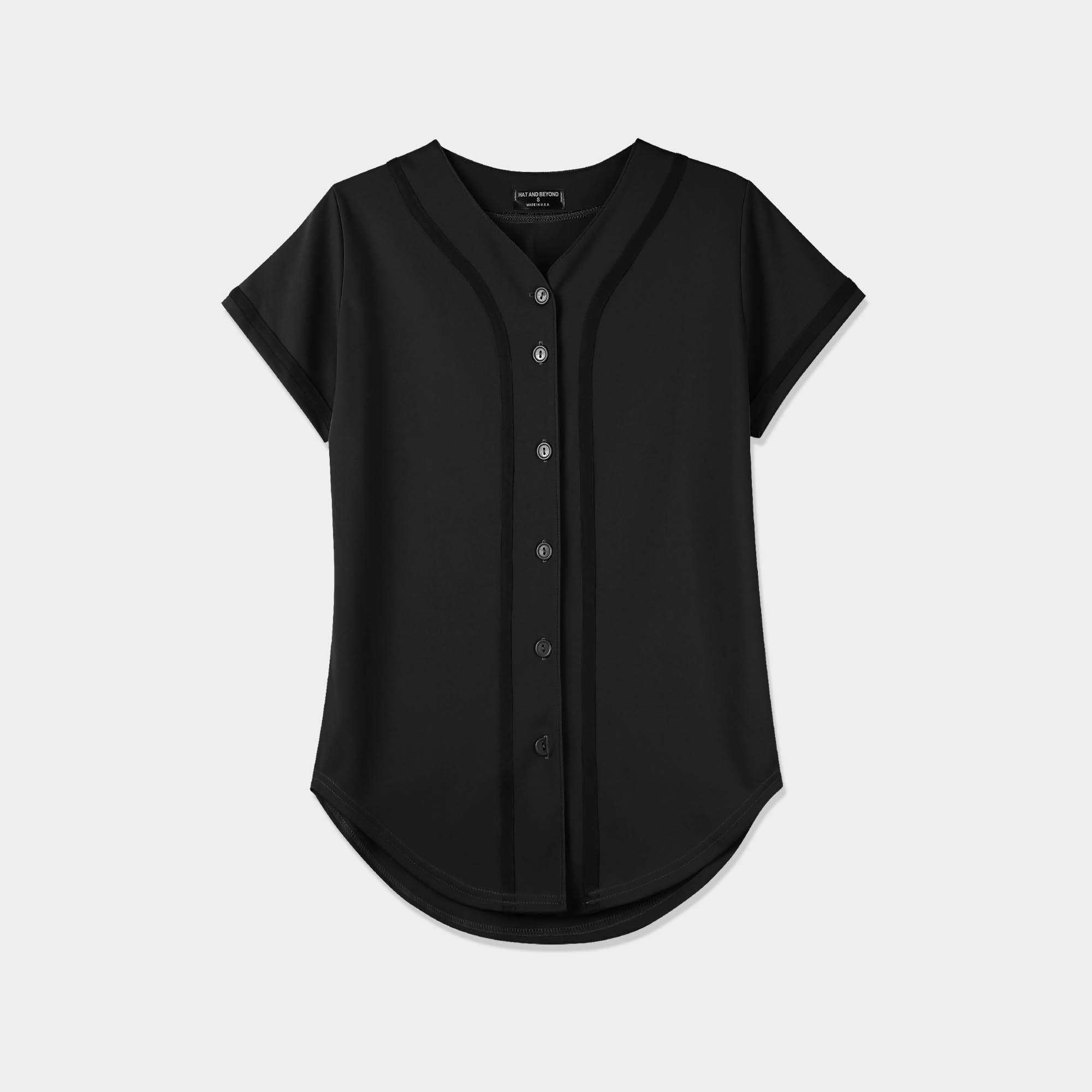  Women's Baseball Jerseys Blank Button Down V-Neck Softball Team Uniform  Fashion Simple Wide Stripe Short Sleeve (Black,XS,X-Small,Regular,Regular)  : Clothing, Shoes & Jewelry