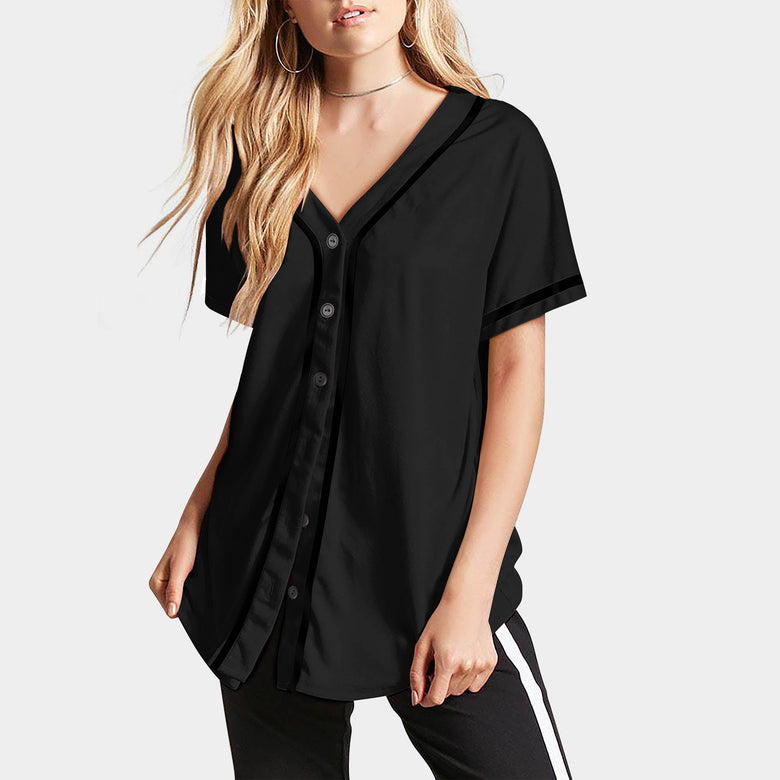 Women’s Baseball Striped Button Down Jersey in mlb shops_baseball jersey_mlb store_mlb jerseys_cheap baseball jerseys_cheap mlb jerseys_baseball jersey shirts_black baseball jersey