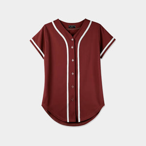 Women's Baseball Striped Button Down Jersey - T-Shirt & Tank Tops