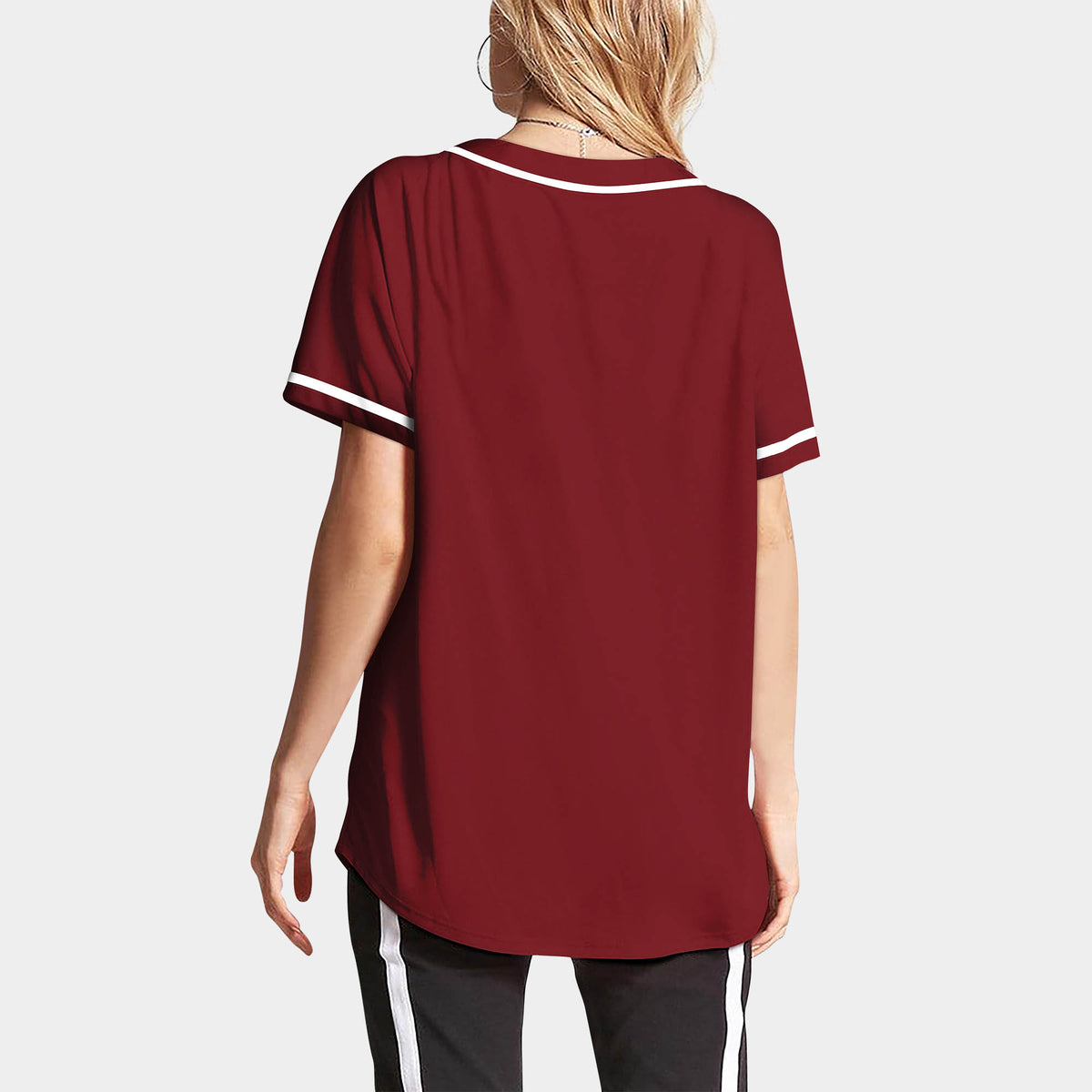 Women’s Baseball Striped Button Down Jersey in mlb shops_baseball jersey_mlb store_mlb jerseys_cheap baseball jerseys_cheap mlb jerseys_baseball jersey shirts_black baseball jersey