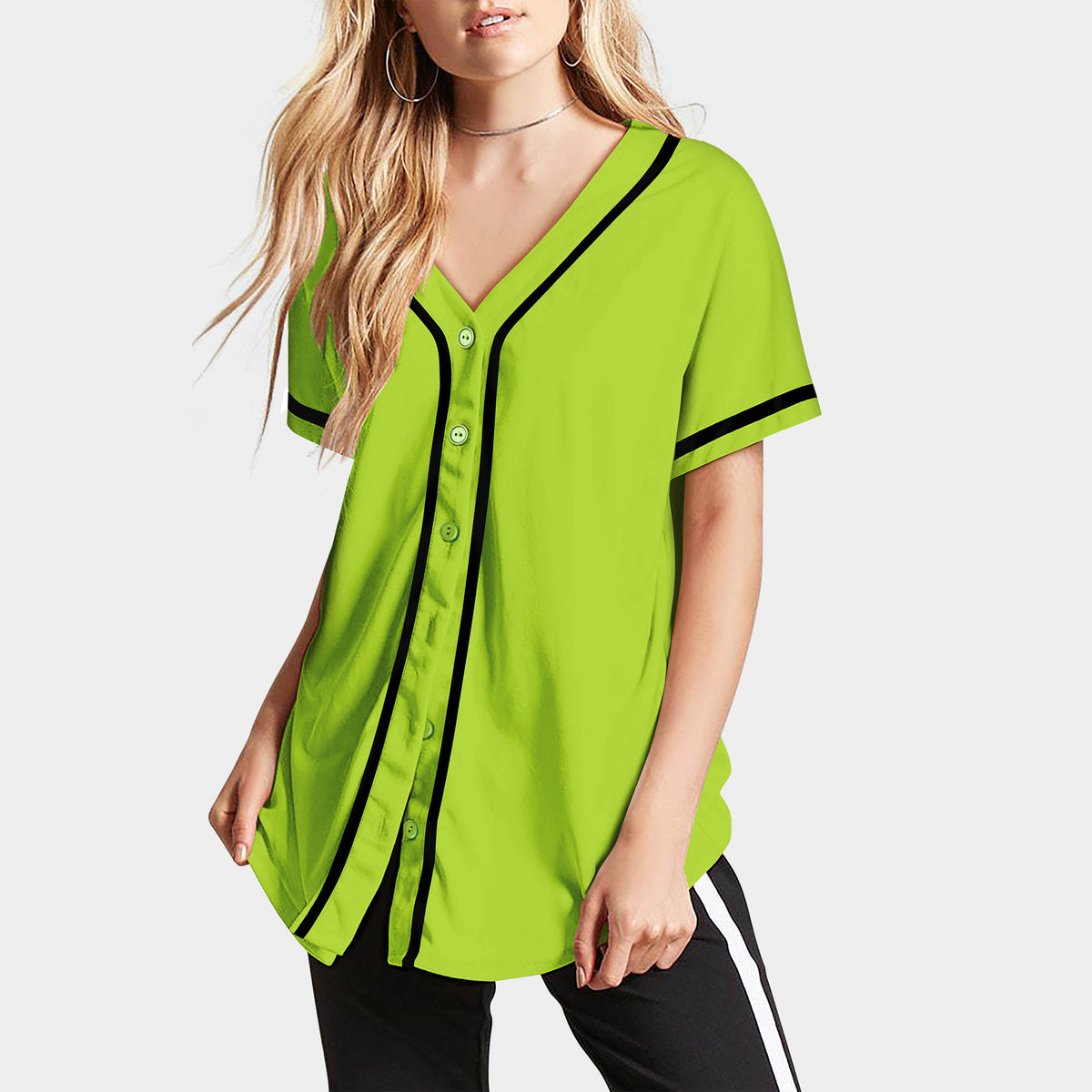 Women’s Baseball Striped Button Down Jersey in mlb shops_baseball jersey_mlb store_mlb jerseys_cheap baseball jerseys_cheap mlb jerseys_baseball jersey shirts_black baseball jersey