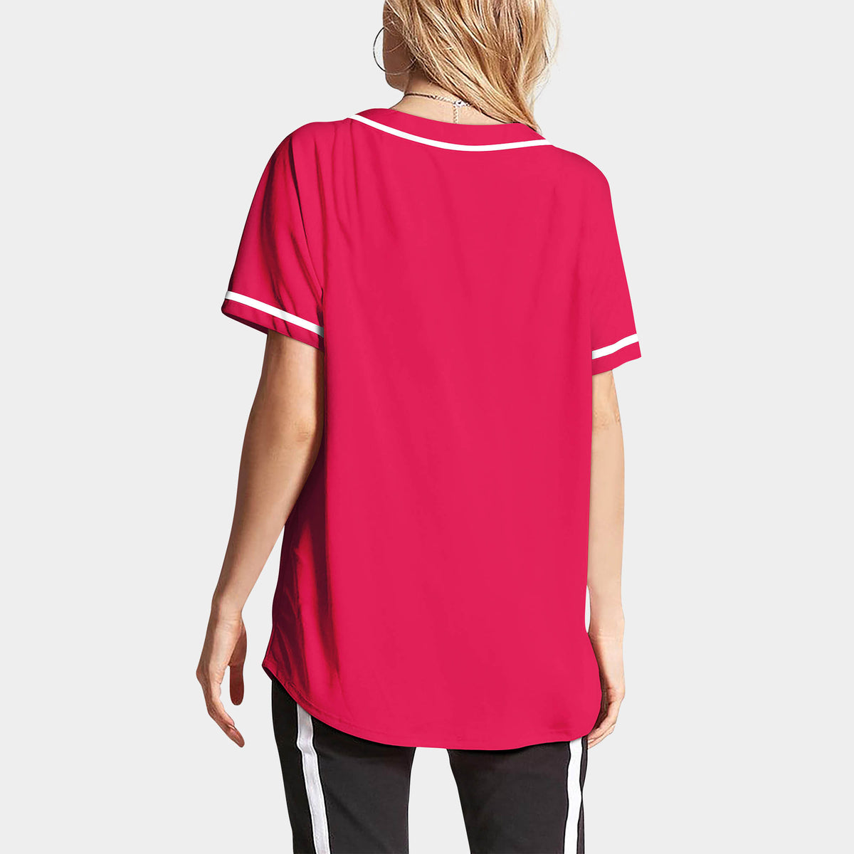 Women’s Baseball Striped Button Down Jersey in mlb shops_baseball jersey_mlb store_mlb jerseys_cheap baseball jerseys_cheap mlb jerseys_baseball jersey shirts_black baseball jersey