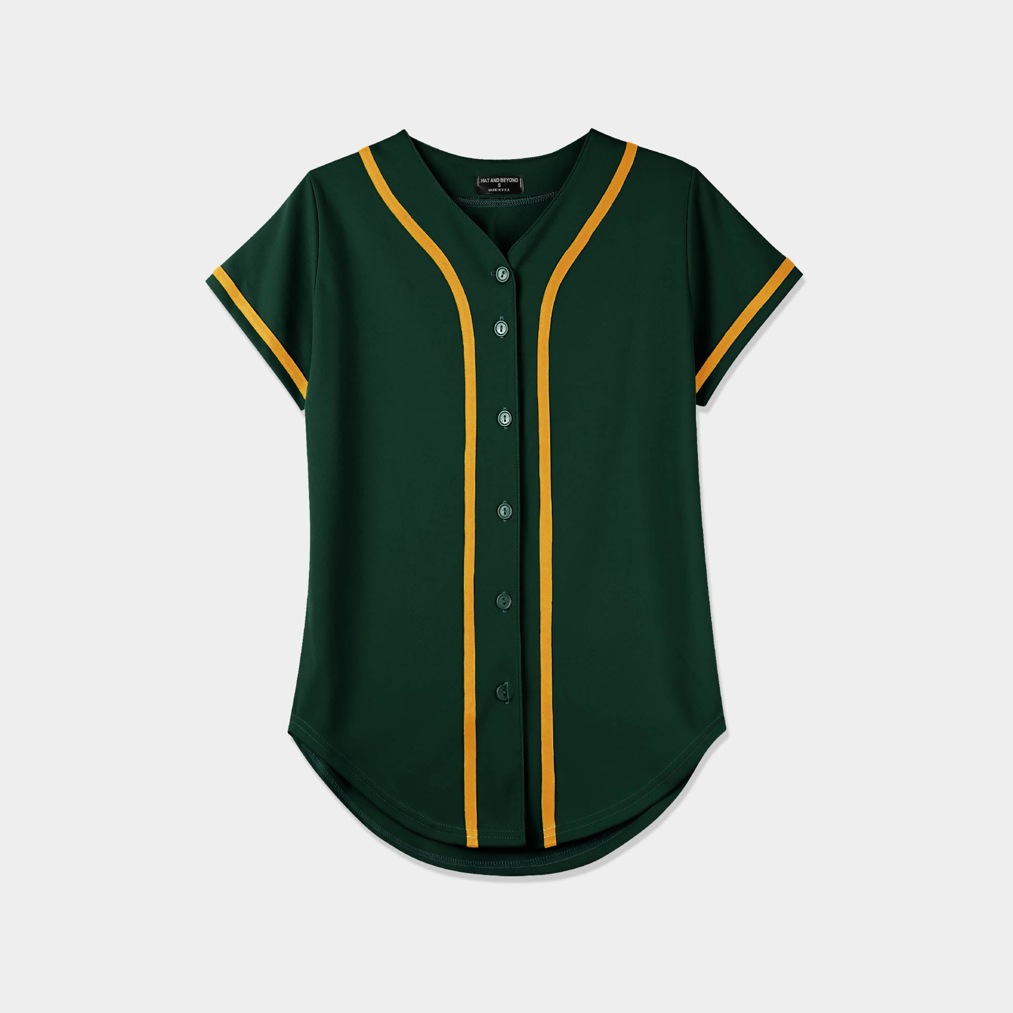 Women's Baseball Striped Button Down Jersey - T-Shirt & Tank Tops | Hat and Beyond 2X-Large / Burgundy/White