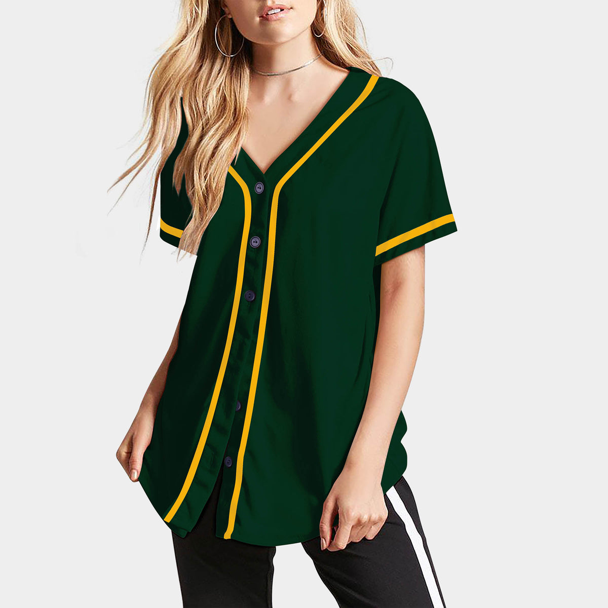 Women’s Baseball Striped Button Down Jersey in mlb shops_baseball jersey_mlb store_mlb jerseys_cheap baseball jerseys_cheap mlb jerseys_baseball jersey shirts_black baseball jersey