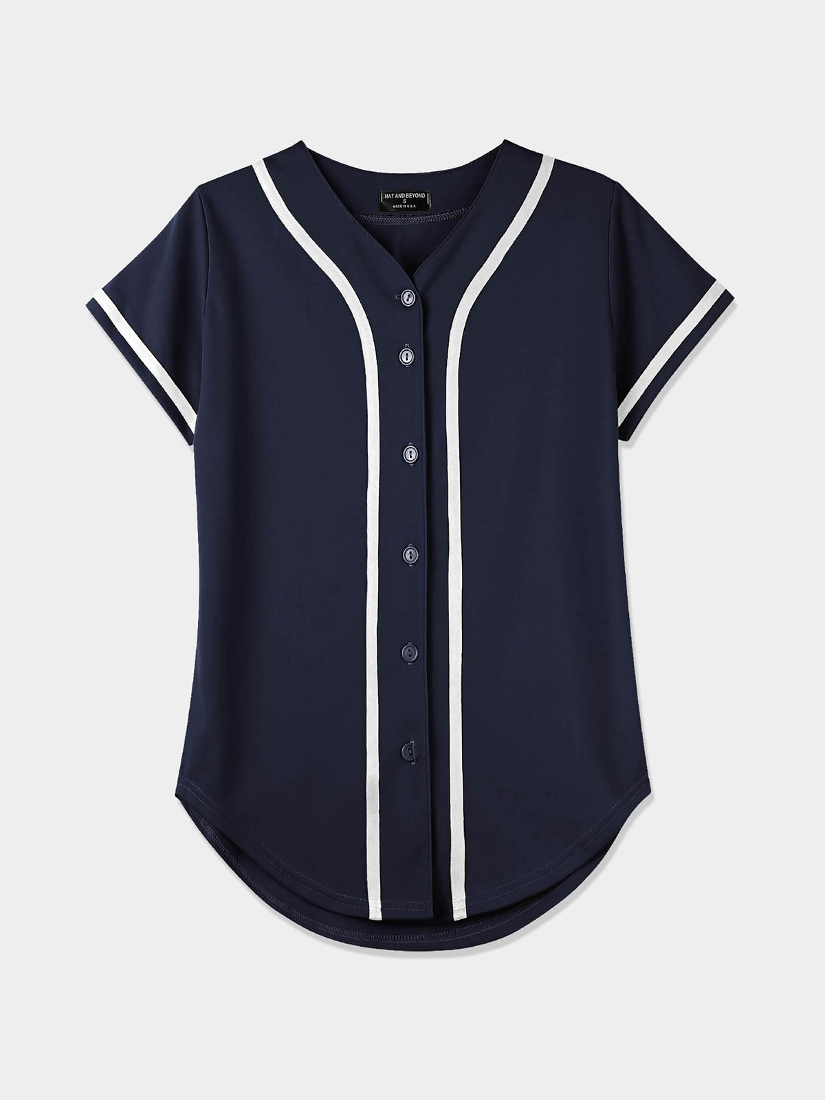 Women’s Baseball Striped Button Down Jersey in Women's Baseball Striped Button Down Jersey - Hat and Beyond - Hat and Beyond baseball jersey