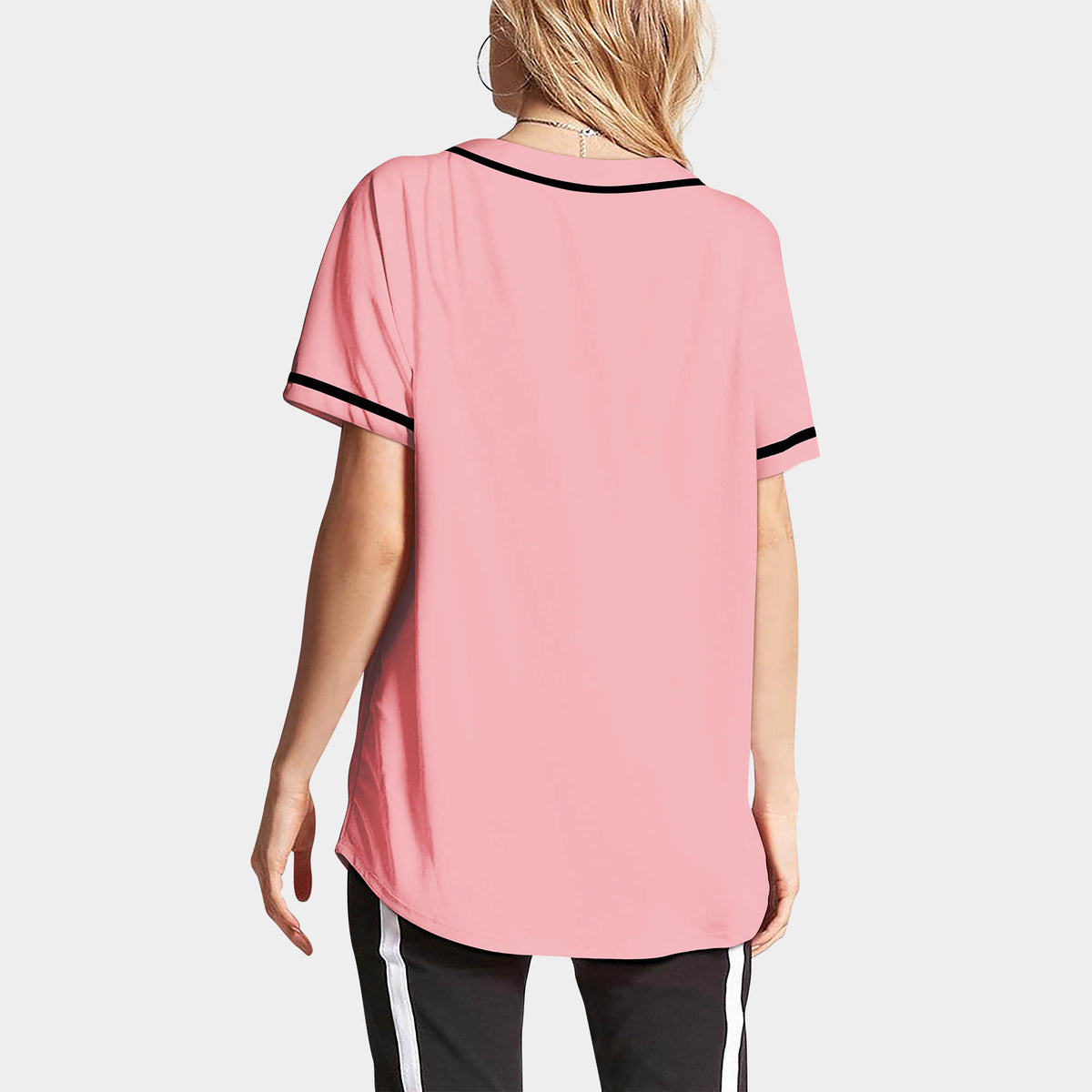 Women’s Baseball Striped Button Down Jersey in mlb shops_baseball jersey_mlb store_mlb jerseys_cheap baseball jerseys_cheap mlb jerseys_baseball jersey shirts_black baseball jersey
