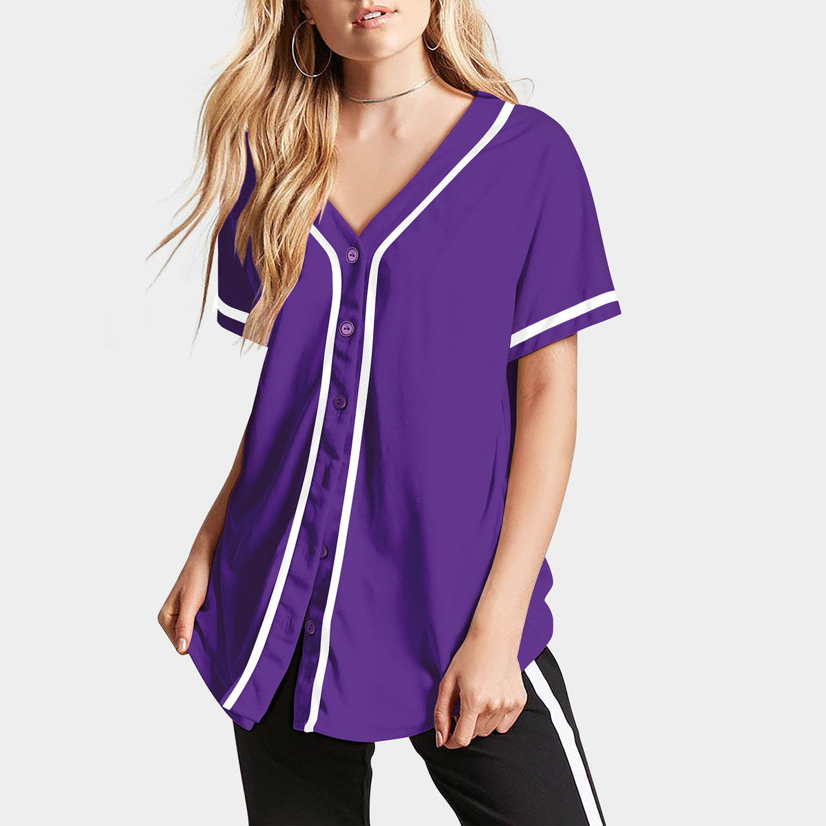 Women’s Baseball Striped Button Down Jersey in mlb shops_baseball jersey_mlb store_mlb jerseys_cheap baseball jerseys_cheap mlb jerseys_baseball jersey shirts_black baseball jersey