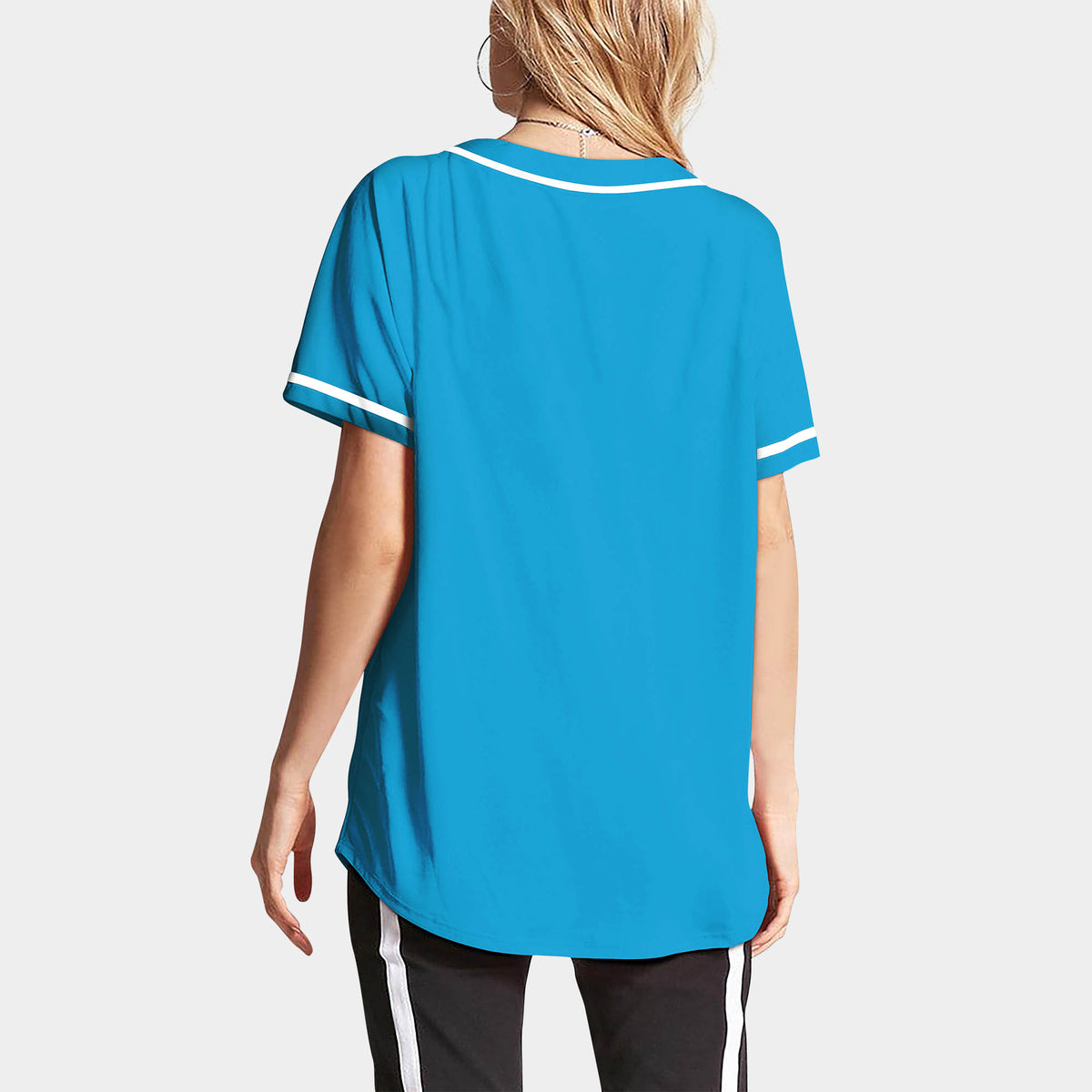 Women’s Baseball Striped Button Down Jersey in mlb shops_baseball jersey_mlb store_mlb jerseys_cheap baseball jerseys_cheap mlb jerseys_baseball jersey shirts_black baseball jersey