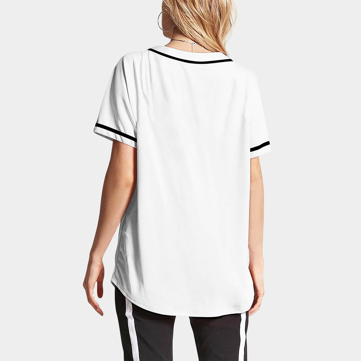 Women’s Baseball Striped Button Down Jersey in mlb shops_baseball jersey_mlb store_mlb jerseys_cheap baseball jerseys_cheap mlb jerseys_baseball jersey shirts_black baseball jersey