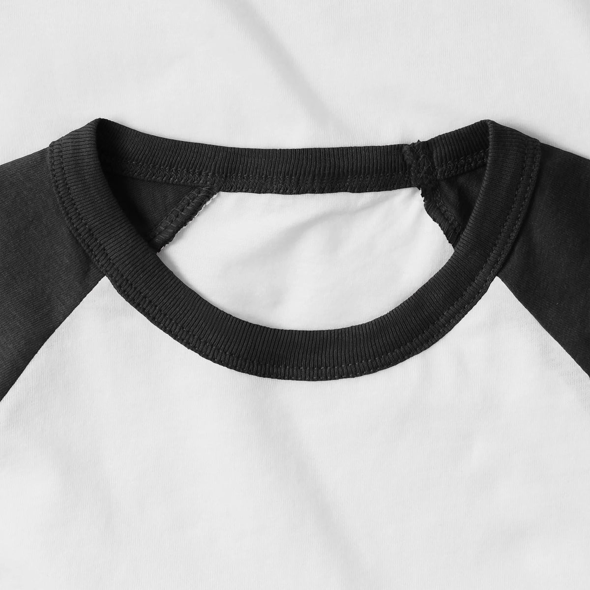 Kids’ Raglan 3/4 Sleeve Baseball Tee Shirt Kids’ Youth Juniors in White/Black - Hat and Beyond baseball jersey
