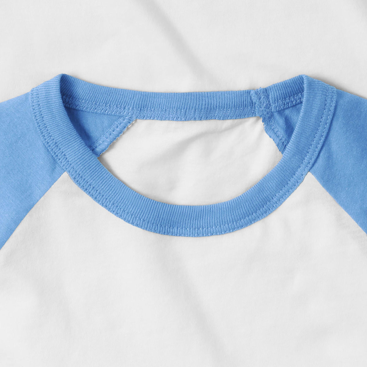 Kids’ Raglan 3/4 Sleeve Baseball Tee Shirt Toddler Youth Juniors in White/Carolina Blue - Hat and Beyond baseball jersey