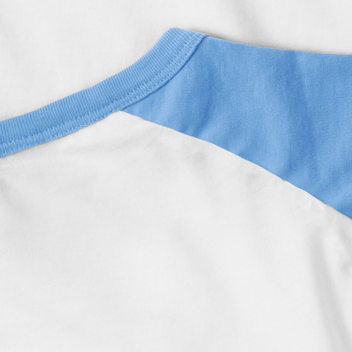Kids’ Raglan 3/4 Sleeve Baseball Tee Shirt Toddler Youth Juniors in White/Carolina Blue - Hat and Beyond baseball jersey