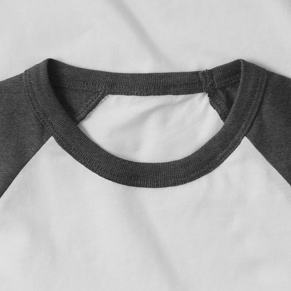 Kids’ Raglan 3/4 Sleeve Baseball Tee Shirt Toddler Youth Juniors in White/Charcoal - Hat and Beyond baseball jersey