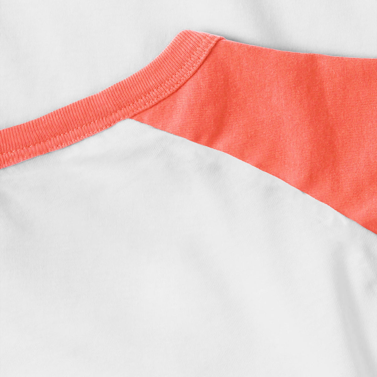 Kids’ Raglan 3/4 Sleeve Baseball Tee Shirt Toddler Youth Juniors in White/Coral - Hat and Beyond baseball jersey