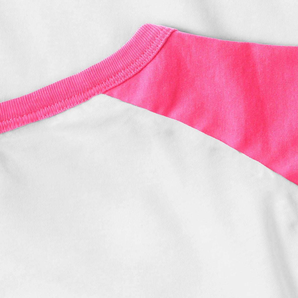 Kids’ Raglan 3/4 Sleeve Baseball Tee Shirt Toddler Youth Juniors in White/Pink - Hat and Beyond baseball jersey