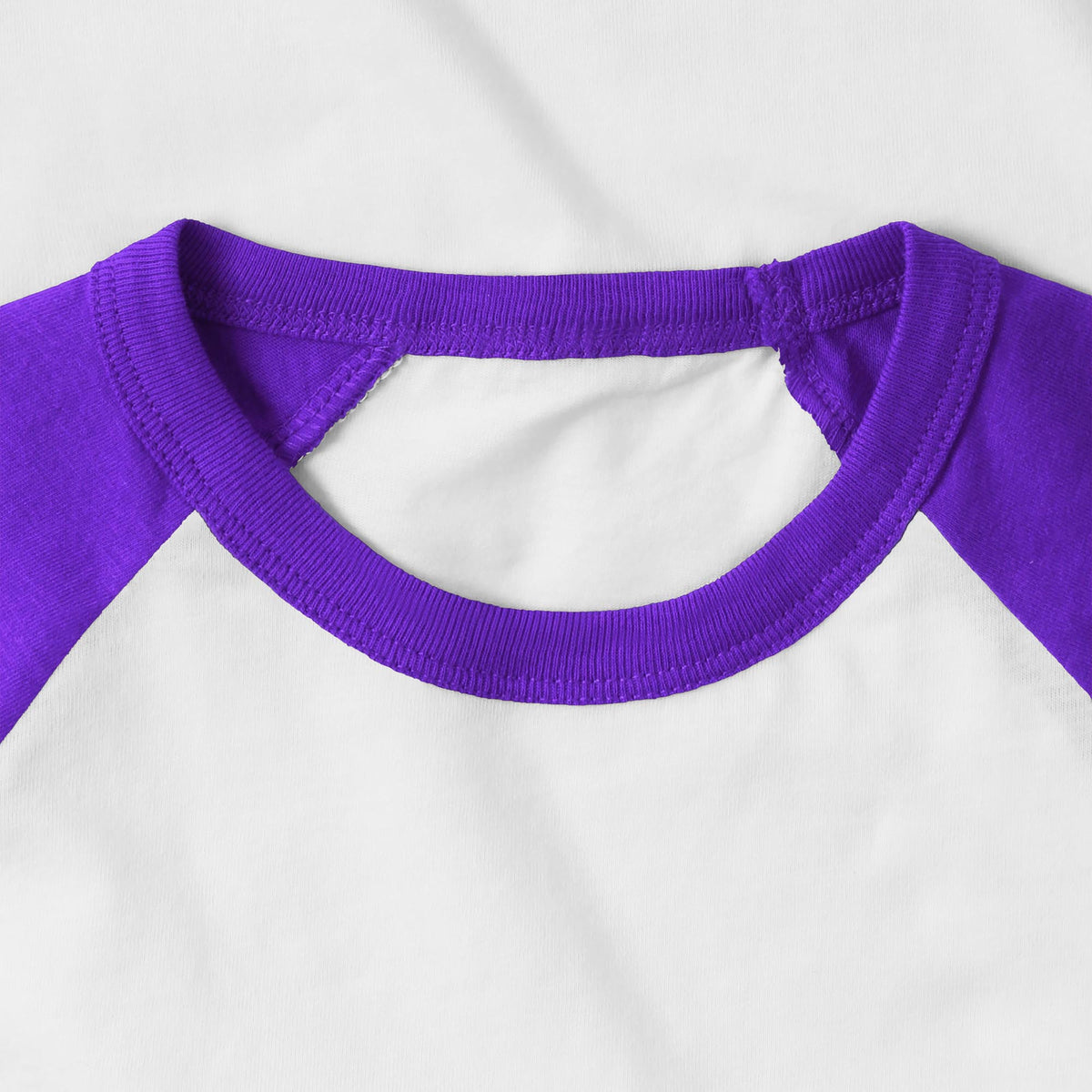 Kids’ Raglan 3/4 Sleeve Baseball Tee Shirt Kids’ Youth Juniors in White/Purple - Hat and Beyond baseball jersey