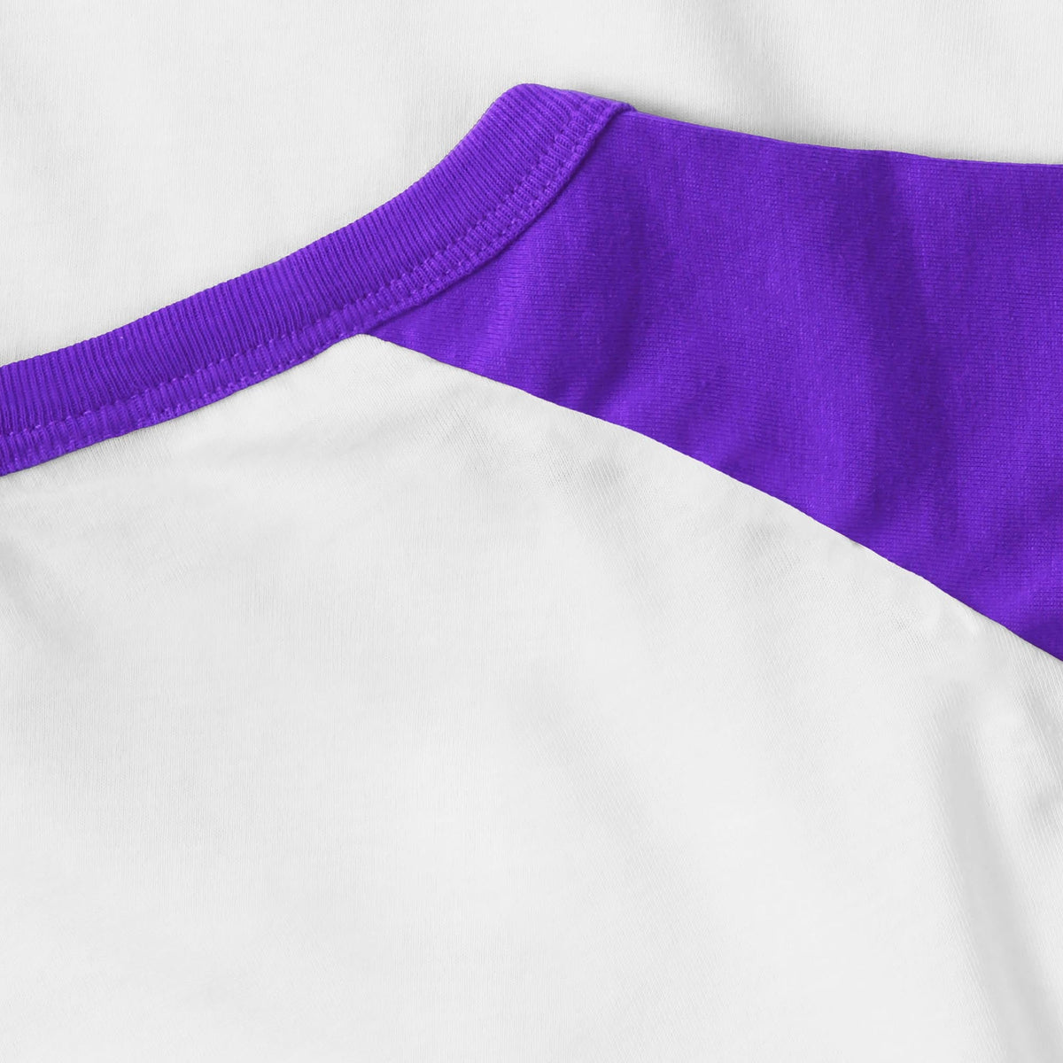 Kids’ Raglan 3/4 Sleeve Baseball Tee Shirt Kids’ Youth Juniors in White/Purple - Hat and Beyond baseball jersey
