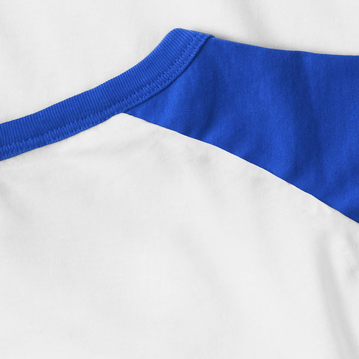 Kids’ Raglan 3/4 Sleeve Baseball Tee Shirt Kids’ Youth Juniors in White/Royal Blue - Hat and Beyond baseball jersey