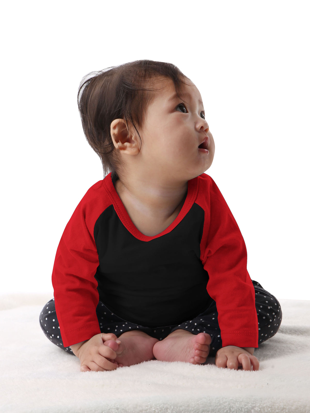 Kids’ Raglan 3/4 Sleeve Baseball Tee Shirt Kids’ Youth Juniors in Black/Red - Hat and Beyond baseball jersey