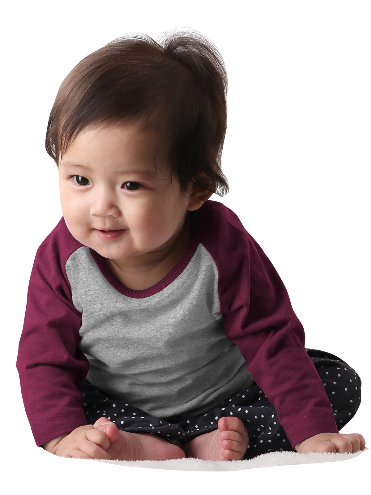 Kids’ Raglan 3/4 Sleeve Baseball Tee Shirt Toddler Youth Juniors in Heather Gray/Maroon - Hat and Beyond baseball jersey