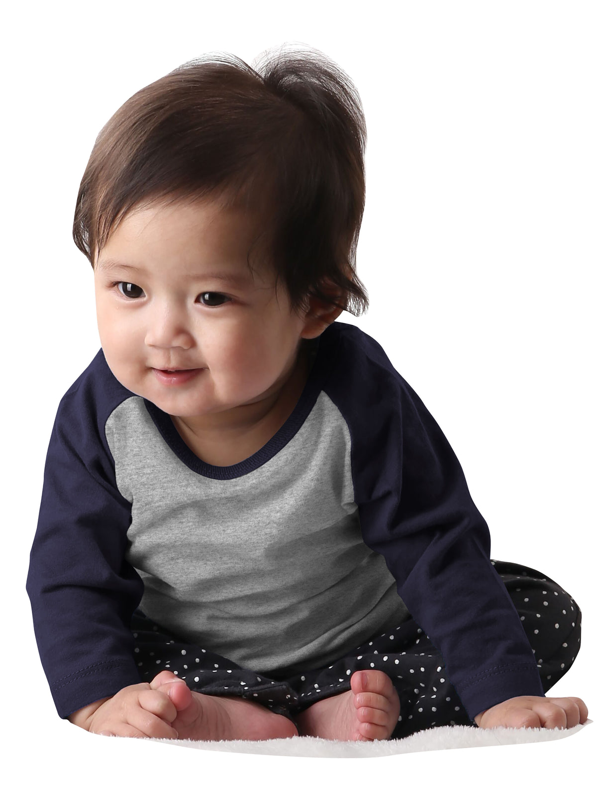Kids’ Raglan 3/4 Sleeve Baseball Tee Shirt Toddler Youth Juniors in Heather Gray/Navy - Hat and Beyond baseball jersey