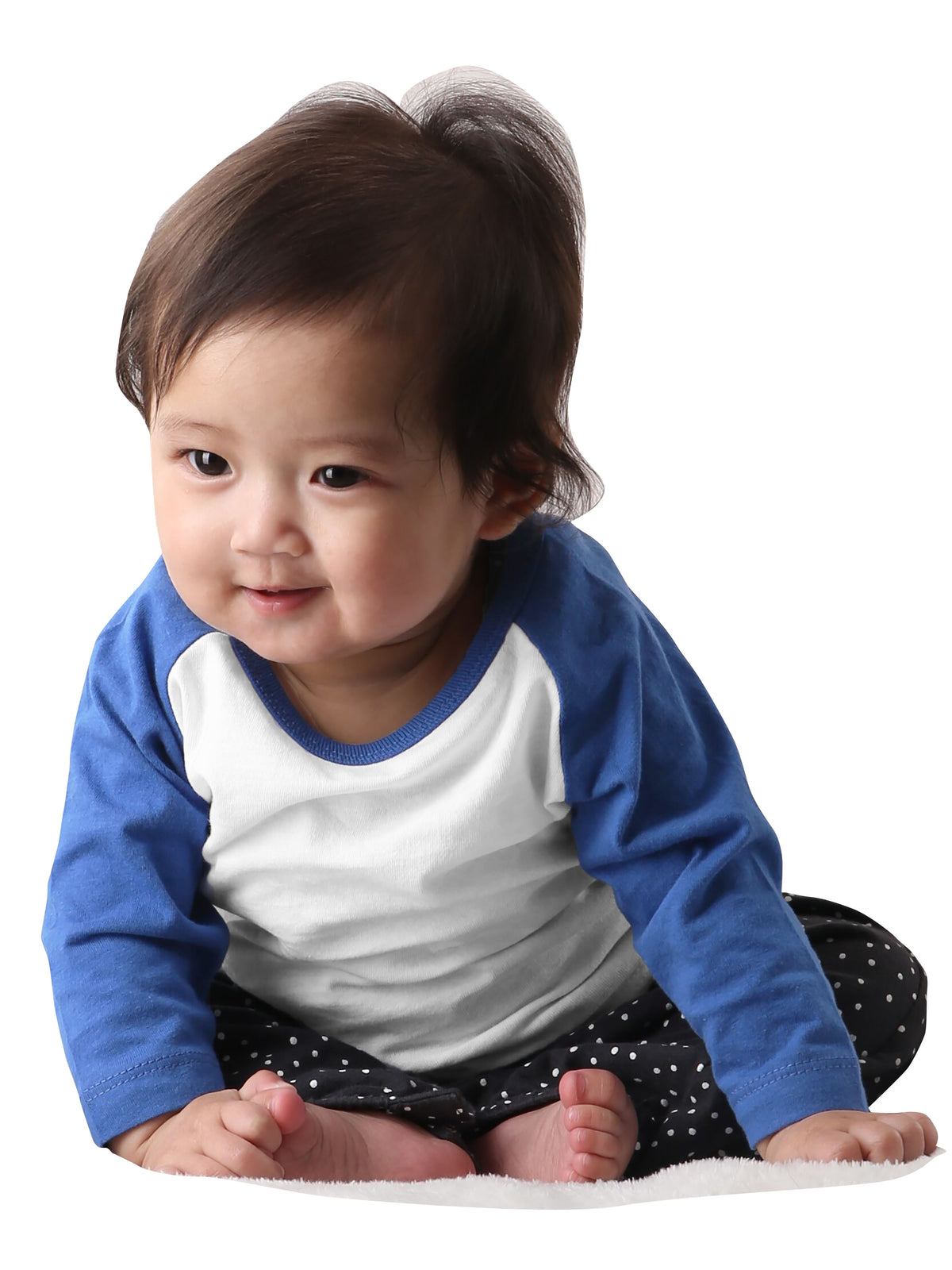 Kids’ Raglan 3/4 Sleeve Baseball Tee Shirt Kids’ Youth Juniors in White/Royal Blue - Hat and Beyond baseball jersey