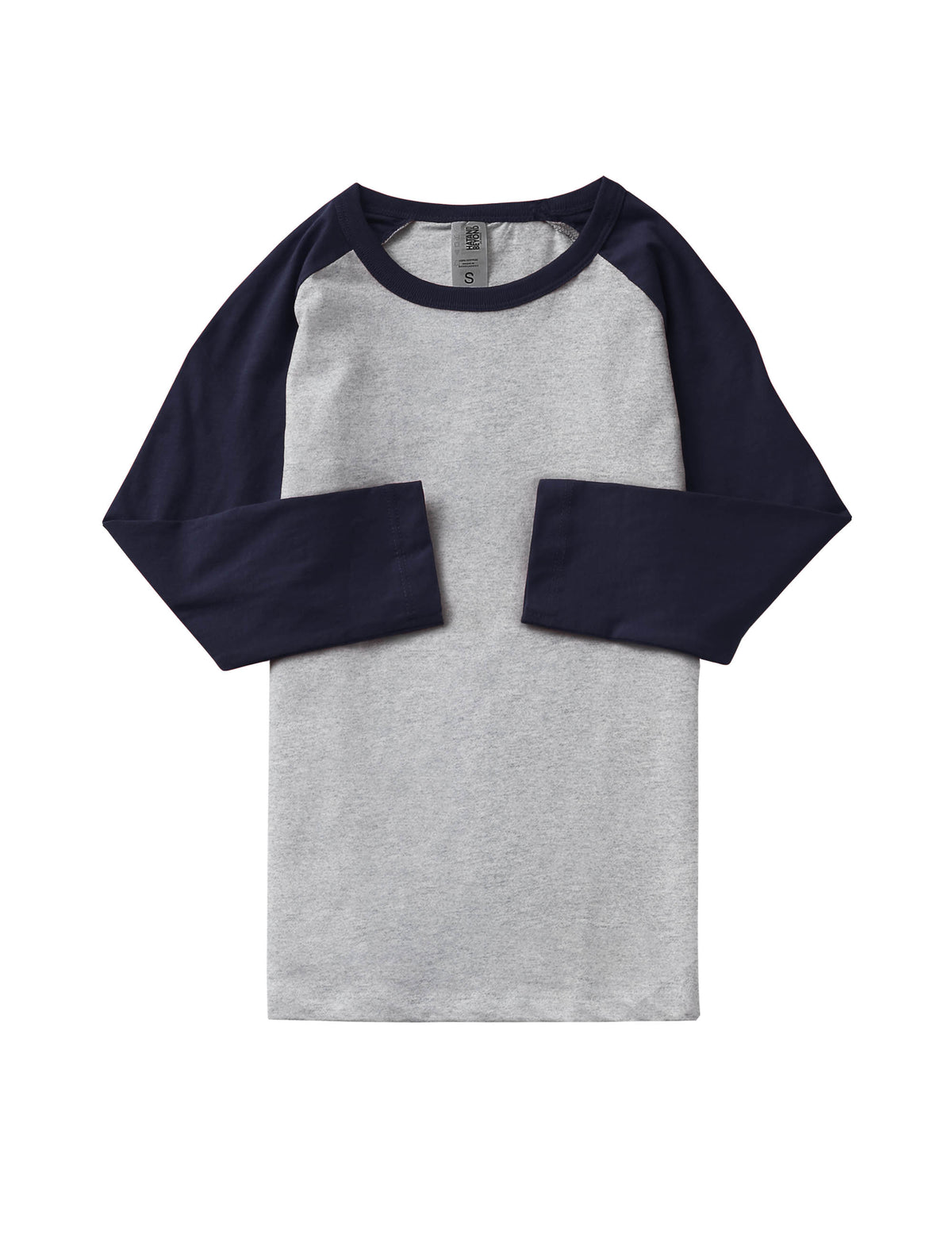 Kids’ Raglan 3/4 Sleeve Baseball Tee Shirt Kids’ Youth Juniors in Heather Gray/Navy - Hat and Beyond baseball jersey
