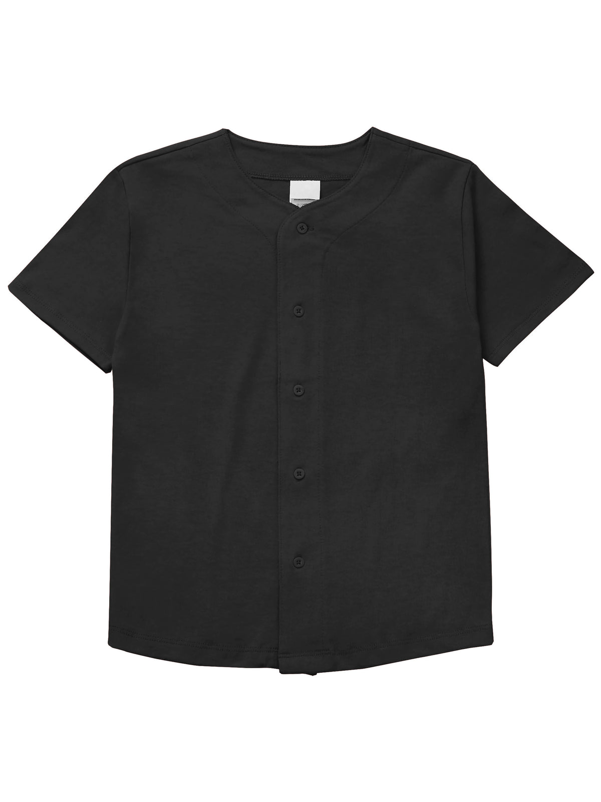 Kids' Button Down Cotton Baseball Jersey Black – Wholesale Youth Baseball Jersey | Hat and Beyond