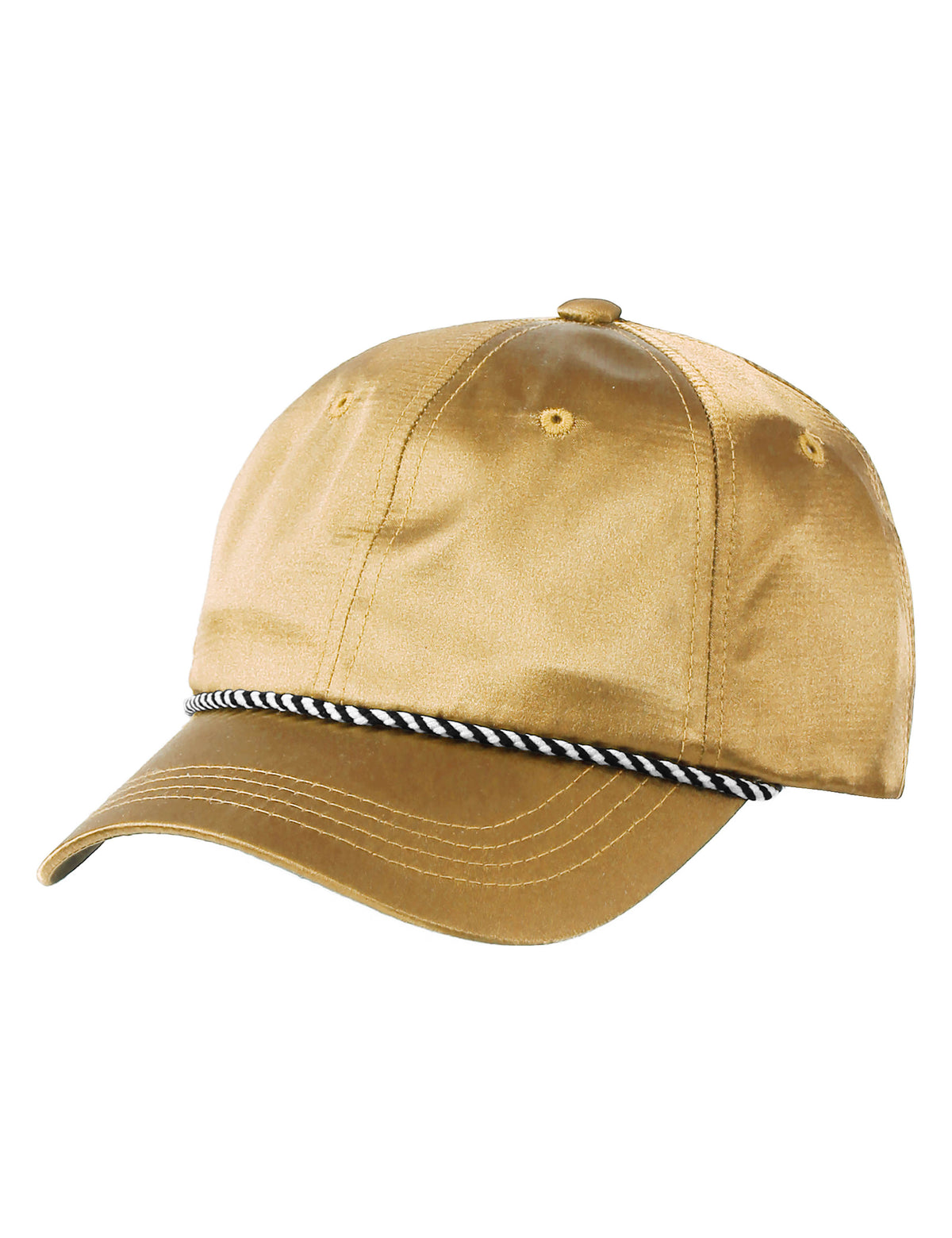 Unisex Satin Stripe Baseball Cap in 7fc006_Gold - Hat and Beyond blank apparel