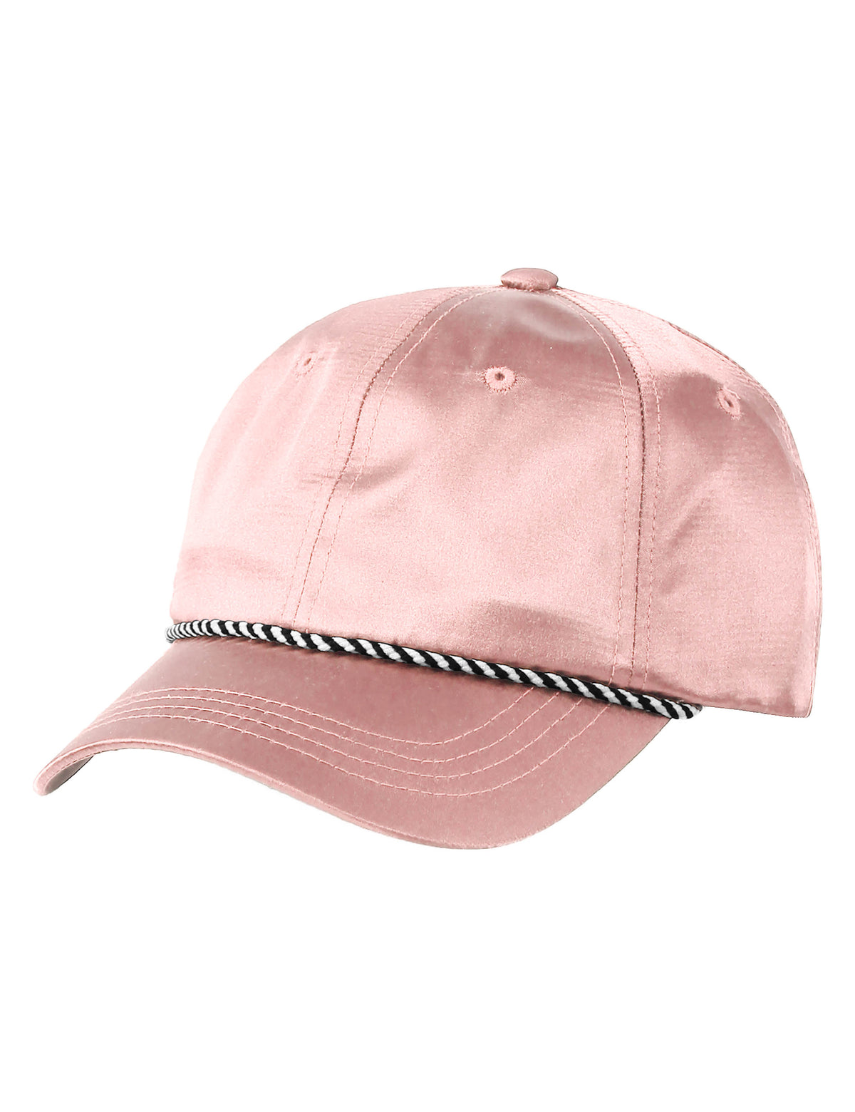 Unisex Satin Stripe Baseball Cap in 7fc006_Pink - Hat and Beyond blank apparel