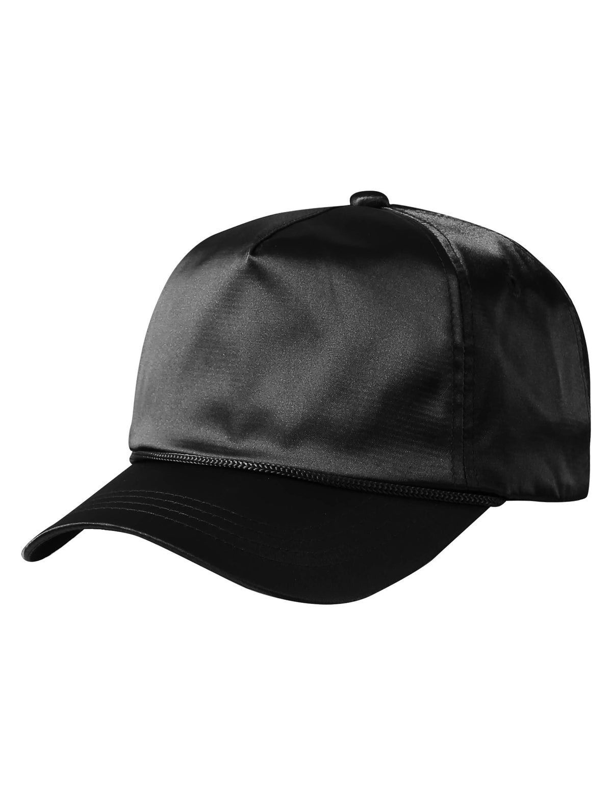 Satin Solid Baseball Cap Black – Wholesale Blank Satin Cap | Hat and Beyond