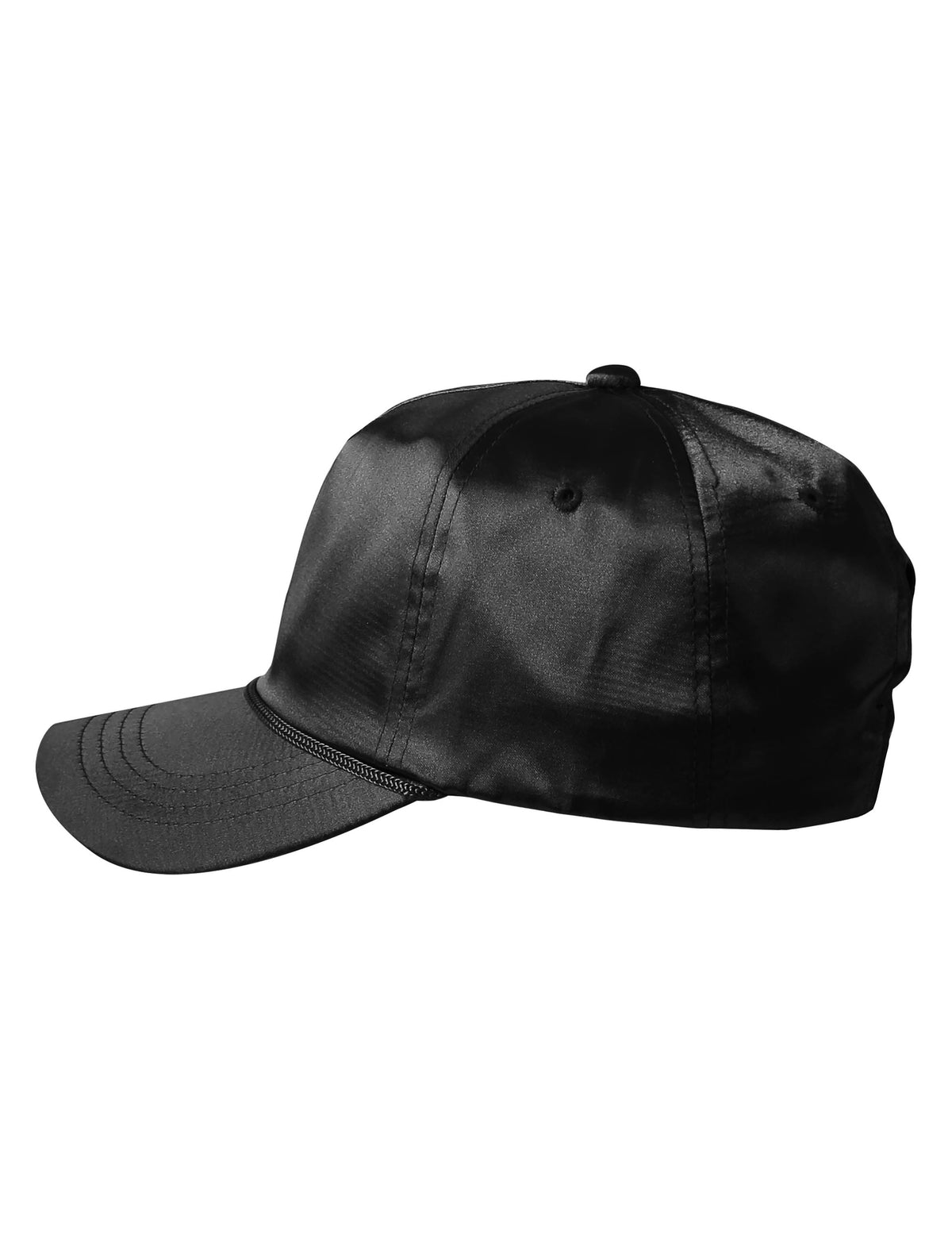 Unisex Satin Solid Accent Baseball Cap Dad Hat in 7fc007_Black - Hat and Beyond blank apparel