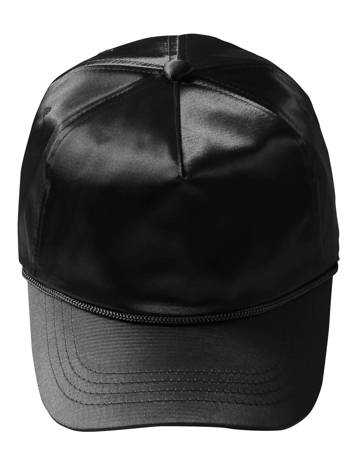 Unisex Satin Solid Accent Baseball Cap Dad Hat in 7fc007_Black - Hat and Beyond blank apparel