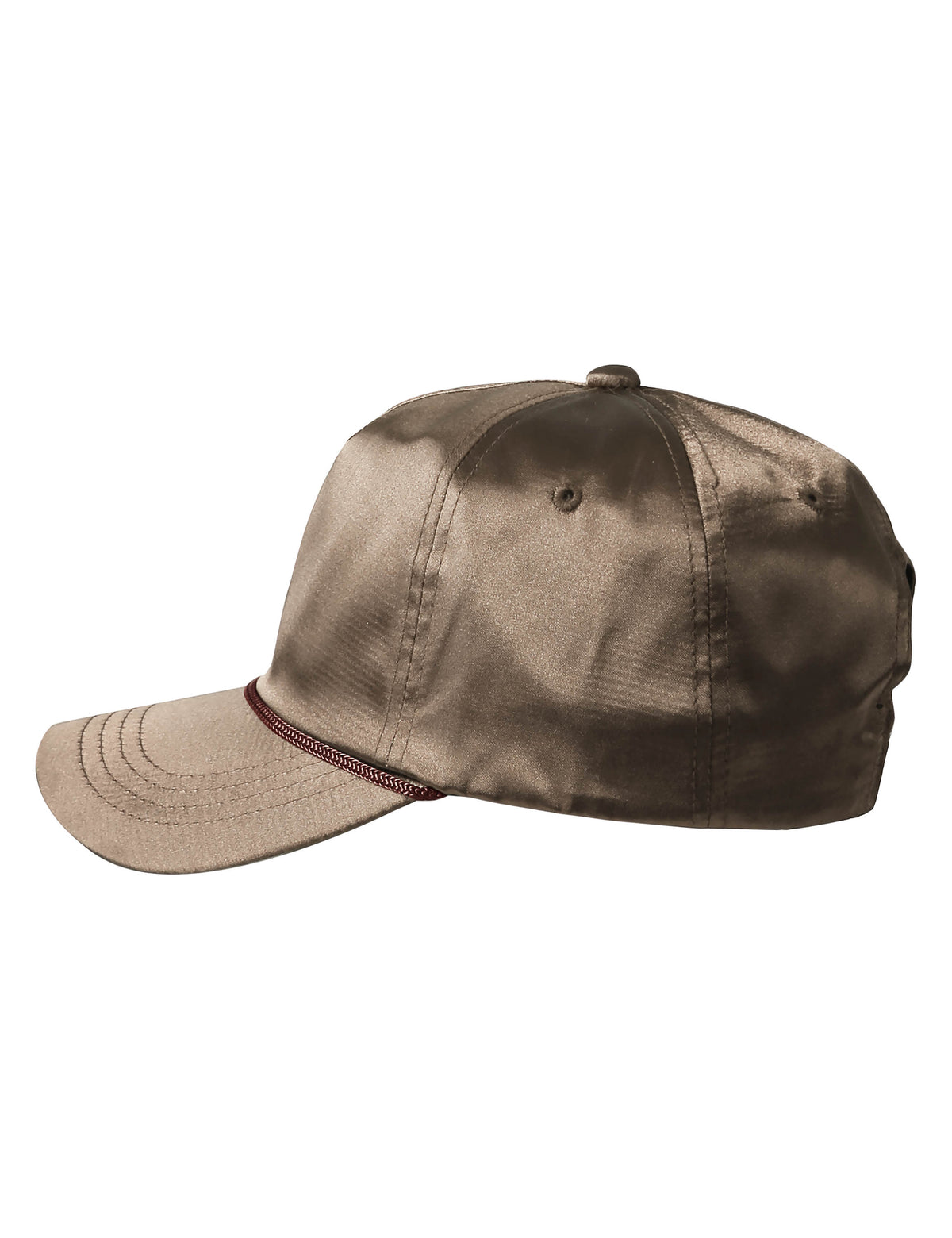 Unisex Satin Solid Accent Baseball Cap Dad Hat in 7fc007_Brown - Hat and Beyond blank apparel