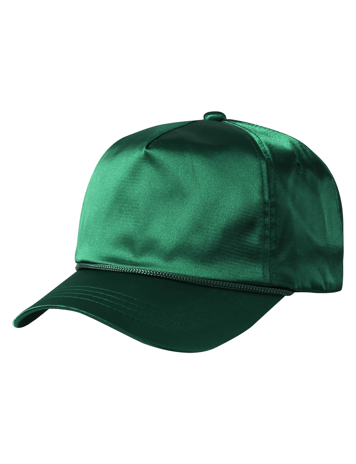 Unisex Satin Solid Accent Baseball Cap Dad Hat in 7fc007_Green - Hat and Beyond blank apparel