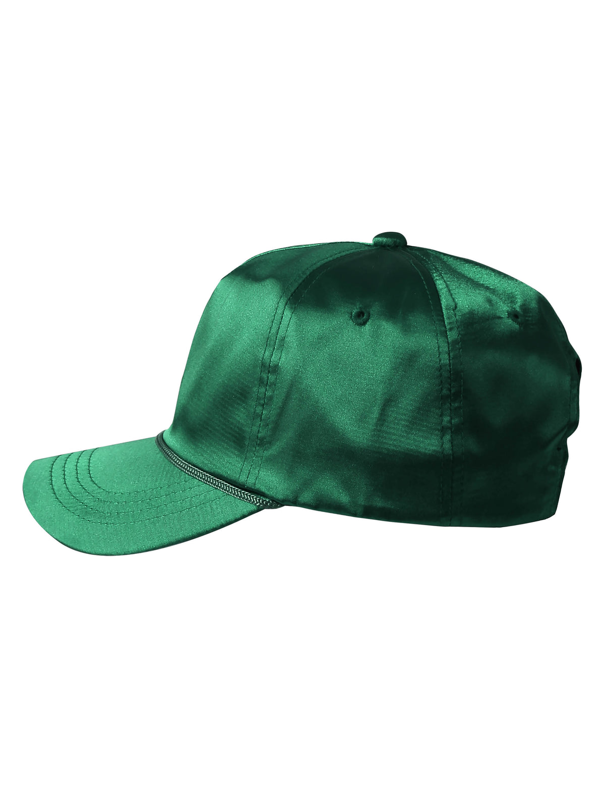 Unisex Satin Solid Accent Baseball Cap Dad Hat in 7fc007_Green - Hat and Beyond blank apparel
