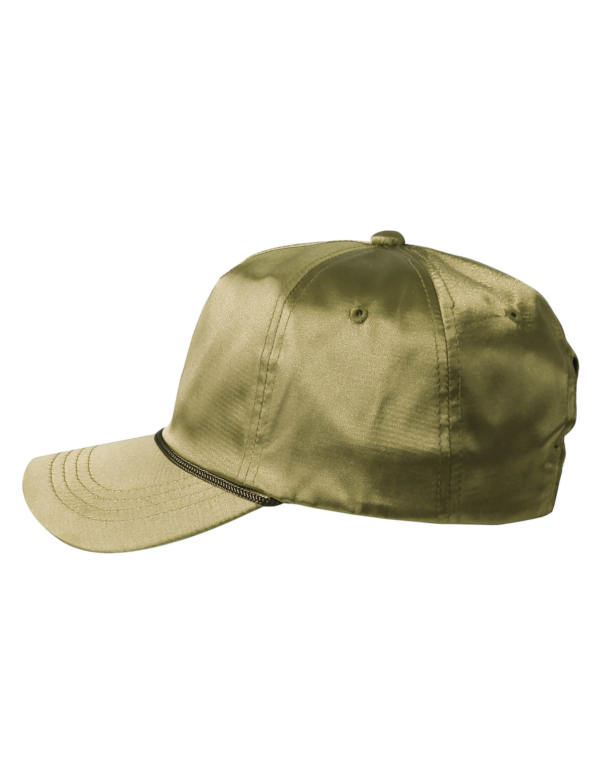 Unisex Satin Solid Accent Baseball Cap Dad Hat in 7fc007_Olive - Hat and Beyond blank apparel