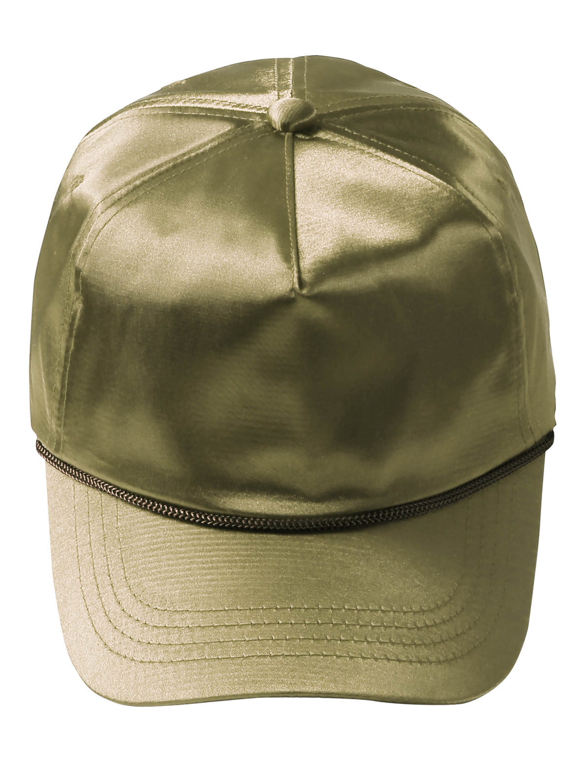 Unisex Satin Solid Accent Baseball Cap Dad Hat in 7fc007_Olive - Hat and Beyond blank apparel