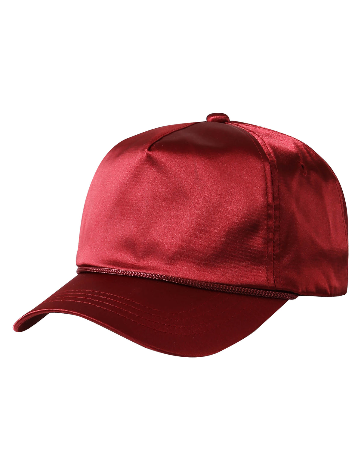 Unisex Satin Solid Accent Baseball Cap Dad Hat in 7fc007_Red - Hat and Beyond blank apparel