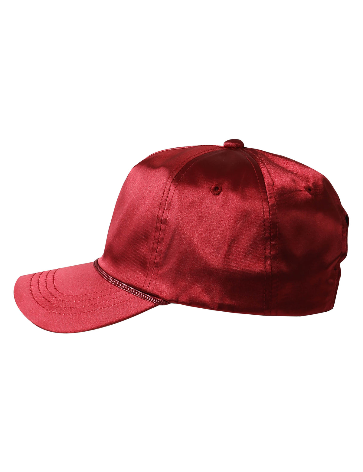 Unisex Satin Solid Accent Baseball Cap Dad Hat in 7fc007_Red - Hat and Beyond blank apparel