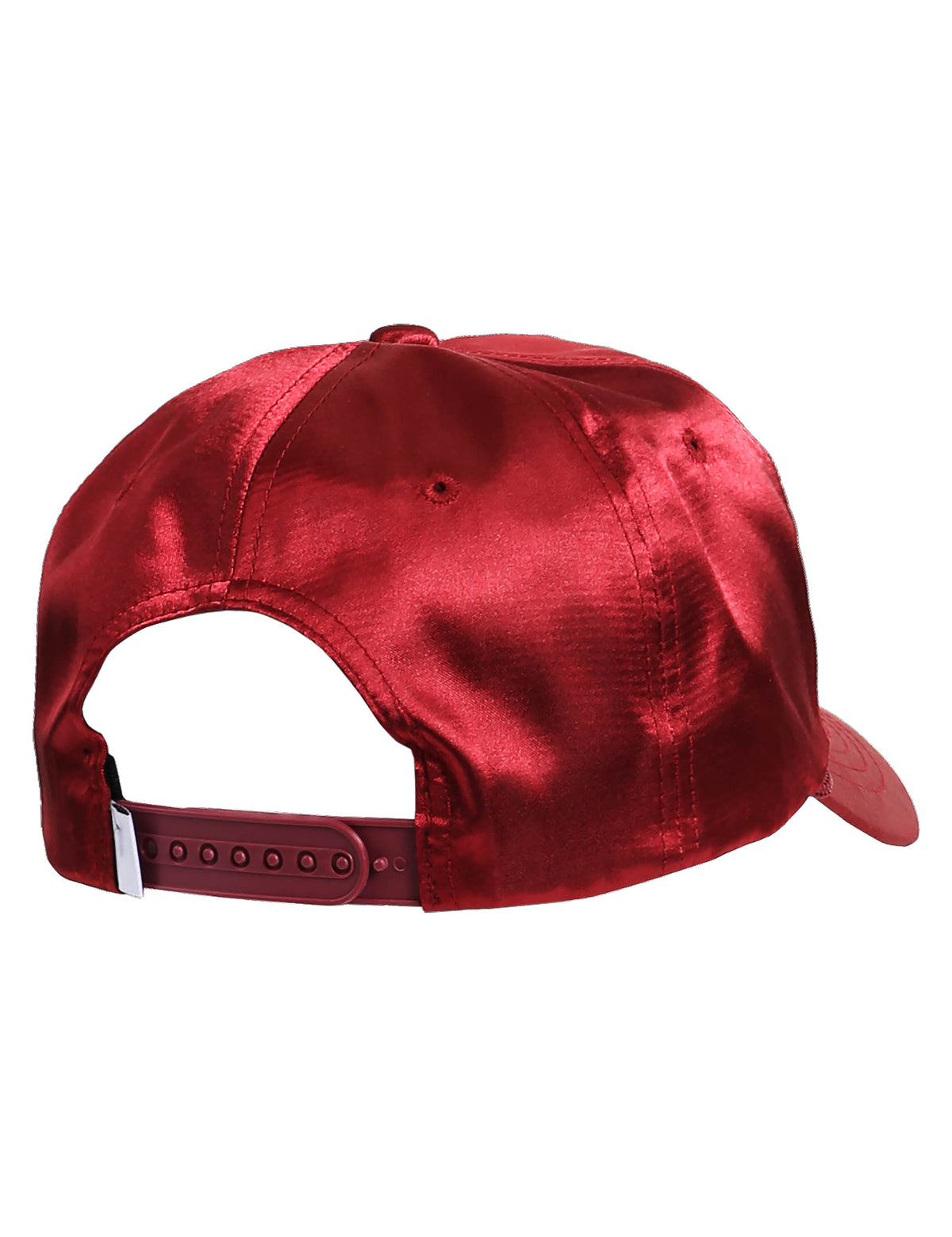 Unisex Satin Solid Accent Baseball Cap Dad Hat in 7fc007_Red - Hat and Beyond blank apparel