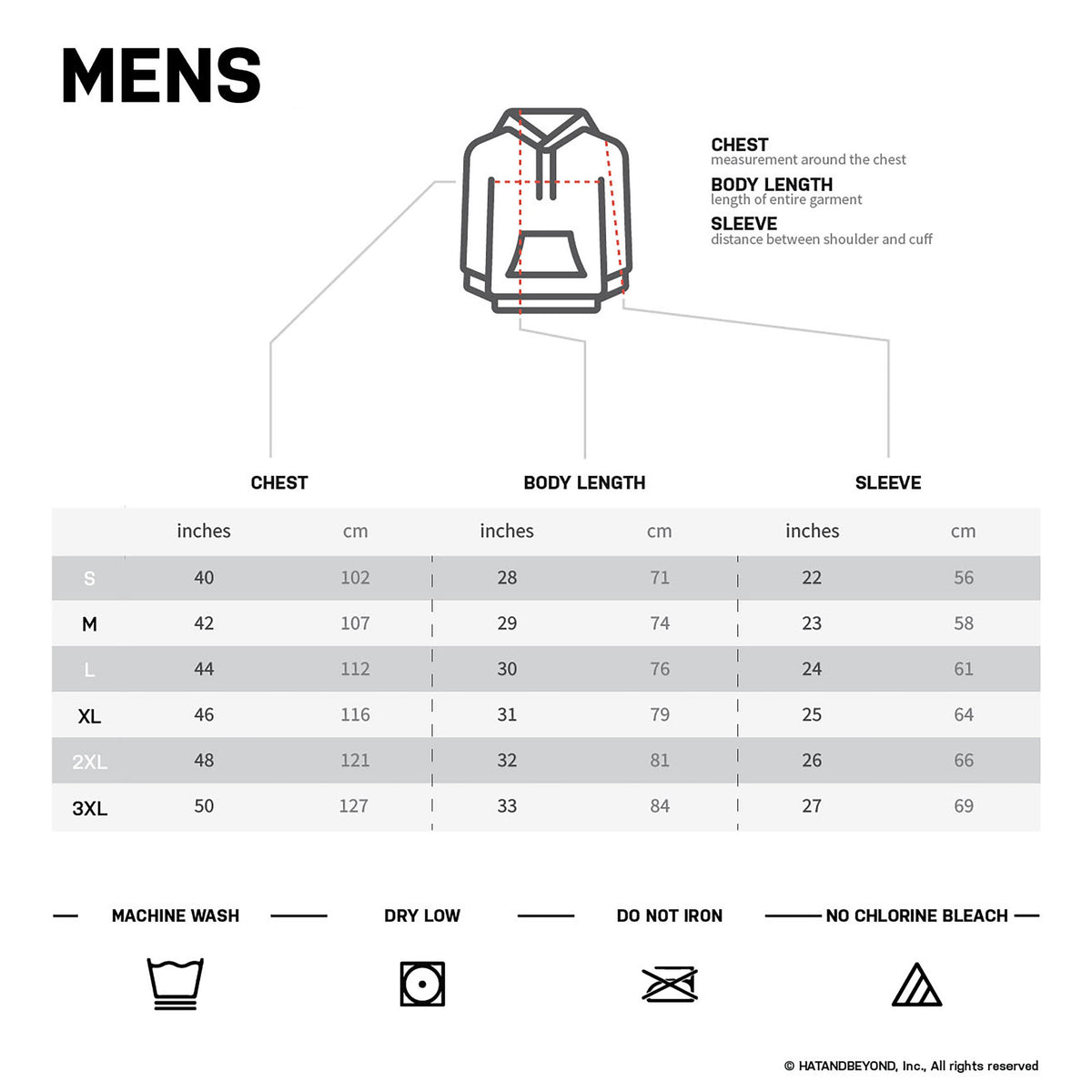 Men’s Pullover Hoodie in pullover hoodie_mens pullover hoodie_pullover sweatshirt_champion pullover hoodie_hooded pullover_heavyweight pullover hoodie_Size Chart - Hat and Beyond h